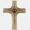 Bronzekreuz mit rotem Glasstein religiöse geschenke